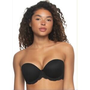 Paramour by Felina Peridot Strapless Push Up Bra 34C Black Underwire Multiway